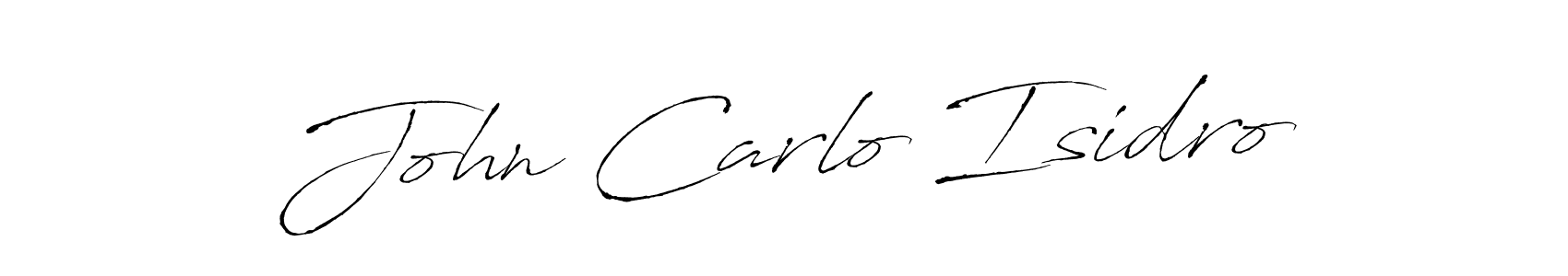 Make a beautiful signature design for name John Carlo Isidro. With this signature (Antro_Vectra) style, you can create a handwritten signature for free. John Carlo Isidro signature style 6 images and pictures png