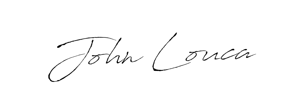 How to make John Louca name signature. Use Antro_Vectra style for creating short signs online. This is the latest handwritten sign. John Louca signature style 6 images and pictures png