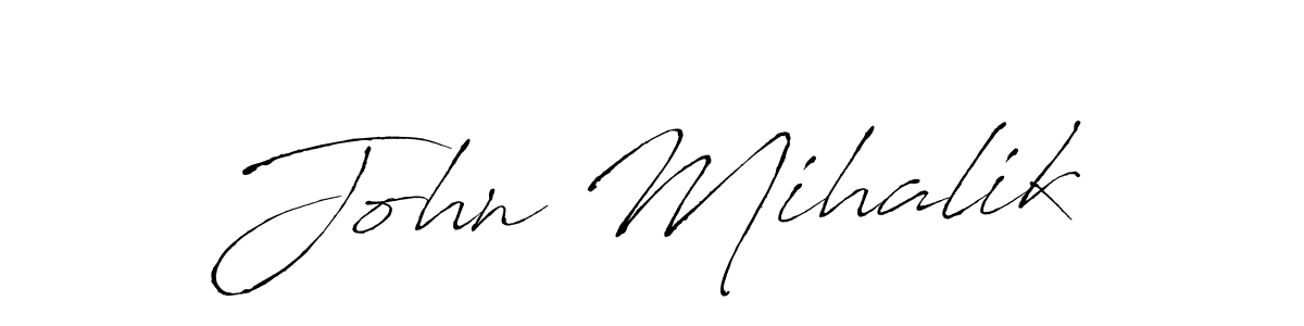 if you are searching for the best signature style for your name John Mihalik. so please give up your signature search. here we have designed multiple signature styles  using Antro_Vectra. John Mihalik signature style 6 images and pictures png