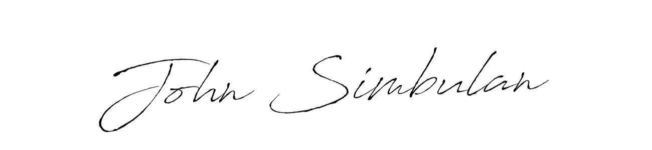 Make a beautiful signature design for name John Simbulan. With this signature (Antro_Vectra) style, you can create a handwritten signature for free. John Simbulan signature style 6 images and pictures png