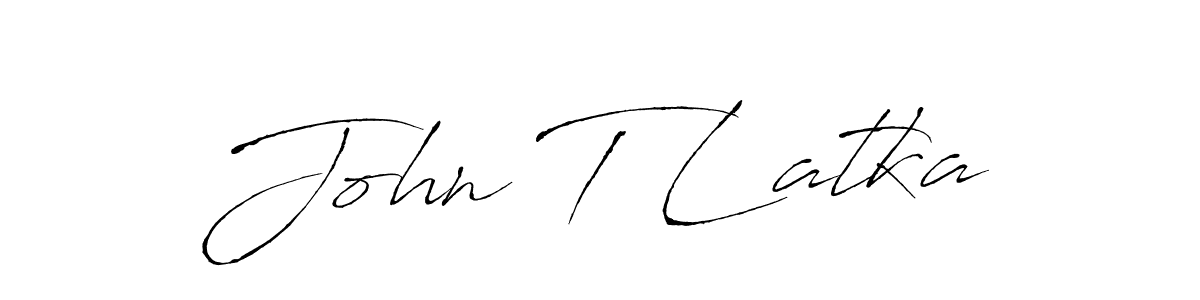 Create a beautiful signature design for name John T Latka. With this signature (Antro_Vectra) fonts, you can make a handwritten signature for free. John T Latka signature style 6 images and pictures png