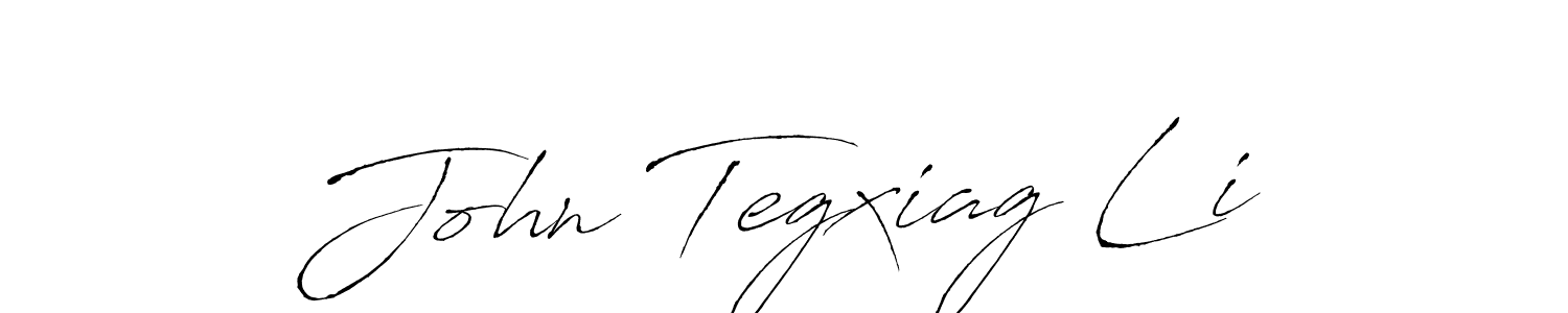 Make a beautiful signature design for name John Tegxiag Li. With this signature (Antro_Vectra) style, you can create a handwritten signature for free. John Tegxiag Li signature style 6 images and pictures png