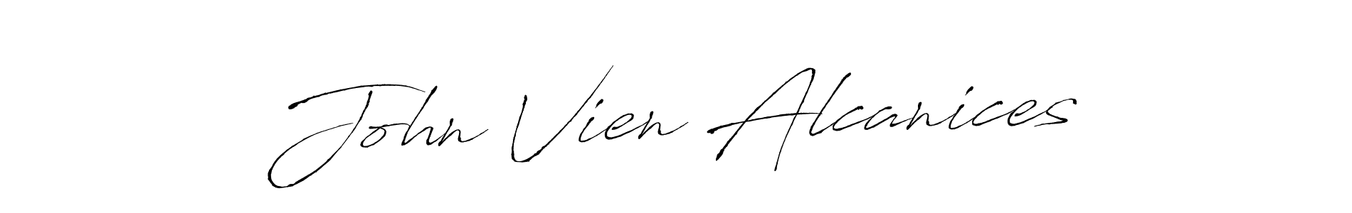 John Vien Alcanices stylish signature style. Best Handwritten Sign (Antro_Vectra) for my name. Handwritten Signature Collection Ideas for my name John Vien Alcanices. John Vien Alcanices signature style 6 images and pictures png