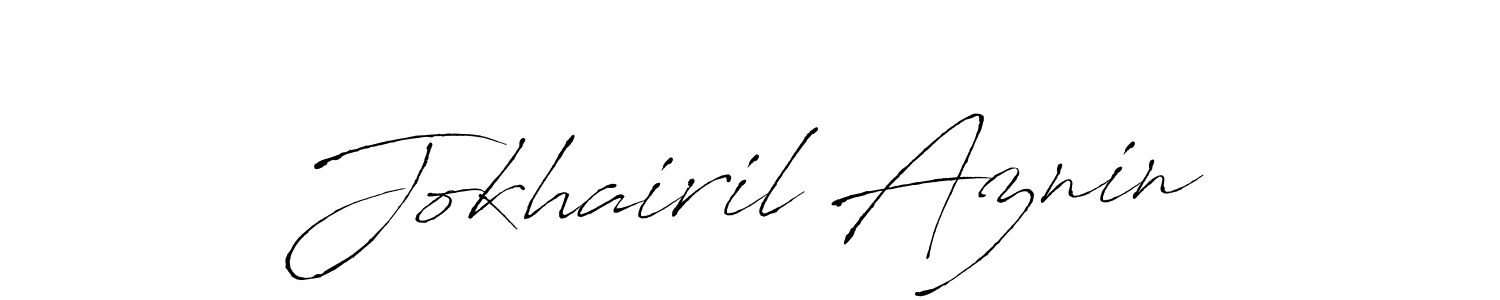 Make a beautiful signature design for name Jokhairil Aznin. With this signature (Antro_Vectra) style, you can create a handwritten signature for free. Jokhairil Aznin signature style 6 images and pictures png