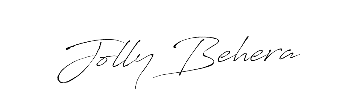 How to make Jolly Behera name signature. Use Antro_Vectra style for creating short signs online. This is the latest handwritten sign. Jolly Behera signature style 6 images and pictures png