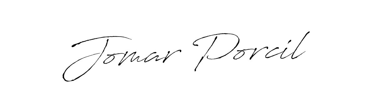 How to make Jomar Porcil name signature. Use Antro_Vectra style for creating short signs online. This is the latest handwritten sign. Jomar Porcil signature style 6 images and pictures png