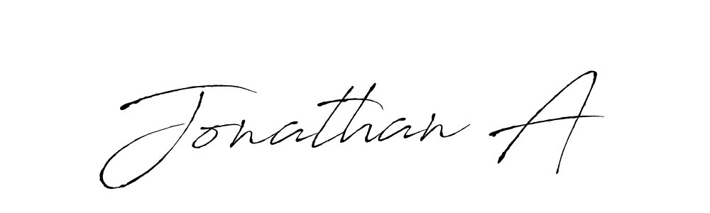 Jonathan A stylish signature style. Best Handwritten Sign (Antro_Vectra) for my name. Handwritten Signature Collection Ideas for my name Jonathan A. Jonathan A signature style 6 images and pictures png