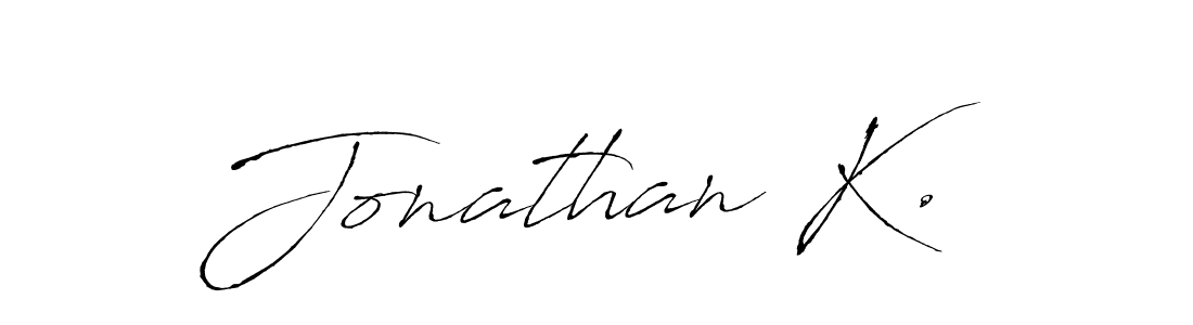 How to make Jonathan K. name signature. Use Antro_Vectra style for creating short signs online. This is the latest handwritten sign. Jonathan K. signature style 6 images and pictures png