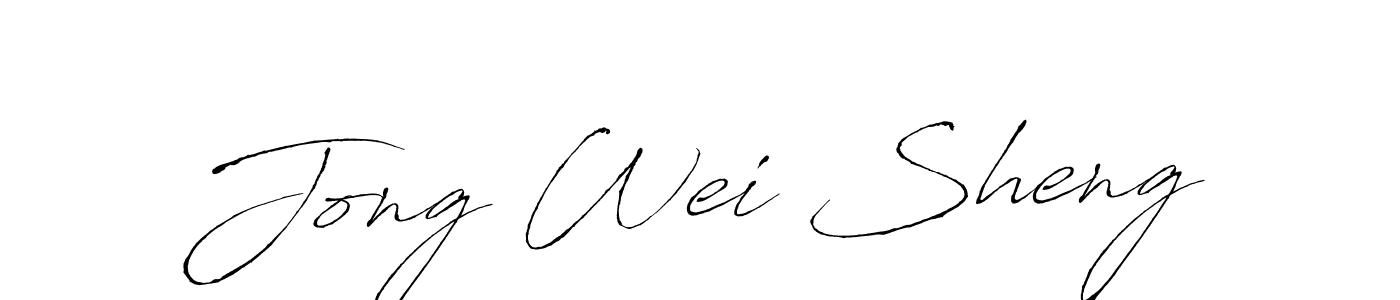 How to make Jong Wei Sheng name signature. Use Antro_Vectra style for creating short signs online. This is the latest handwritten sign. Jong Wei Sheng signature style 6 images and pictures png