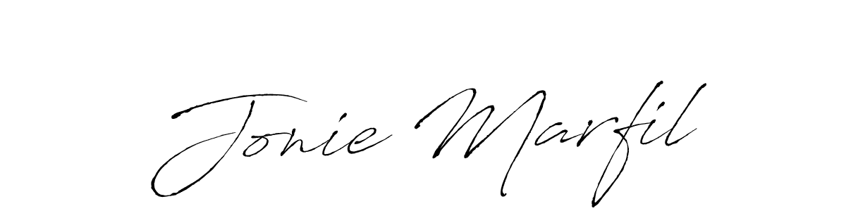 The best way (Antro_Vectra) to make a short signature is to pick only two or three words in your name. The name Jonie Marfil include a total of six letters. For converting this name. Jonie Marfil signature style 6 images and pictures png