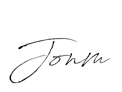 Use a signature maker to create a handwritten signature online. With this signature software, you can design (Antro_Vectra) your own signature for name Jonm. Jonm signature style 6 images and pictures png