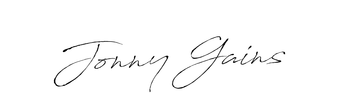 Use a signature maker to create a handwritten signature online. With this signature software, you can design (Antro_Vectra) your own signature for name Jonny Gains. Jonny Gains signature style 6 images and pictures png