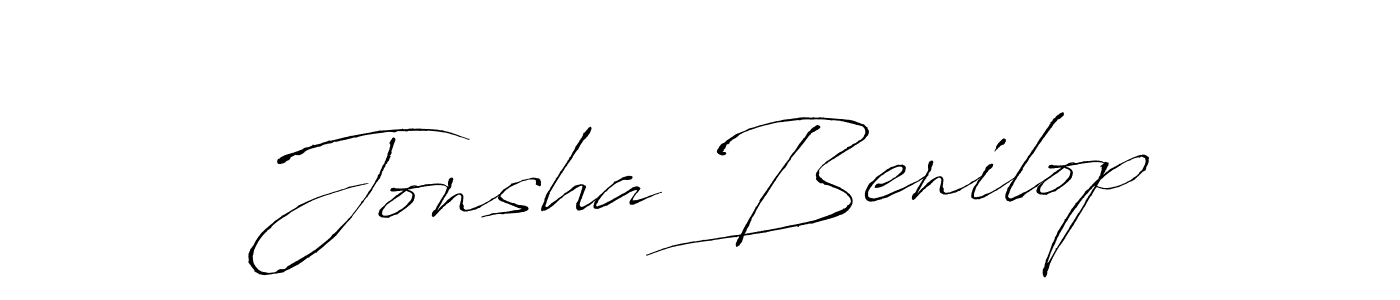 Make a beautiful signature design for name Jonsha Benilop. With this signature (Antro_Vectra) style, you can create a handwritten signature for free. Jonsha Benilop signature style 6 images and pictures png