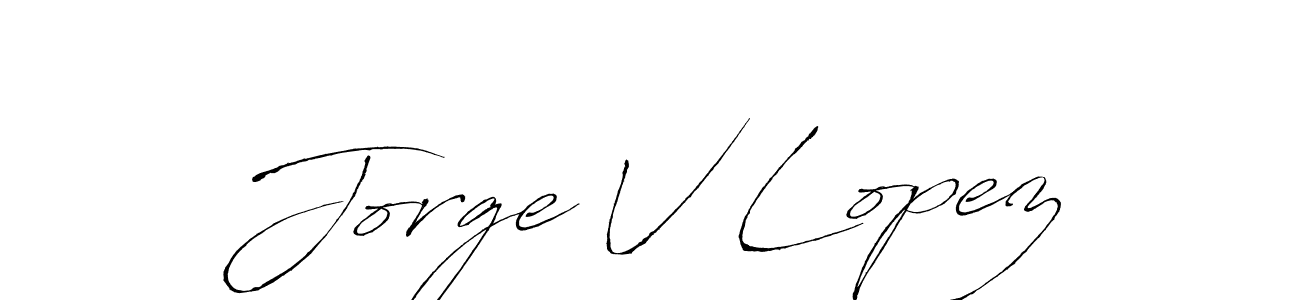 Design your own signature with our free online signature maker. With this signature software, you can create a handwritten (Antro_Vectra) signature for name Jorge V Lopez. Jorge V Lopez signature style 6 images and pictures png