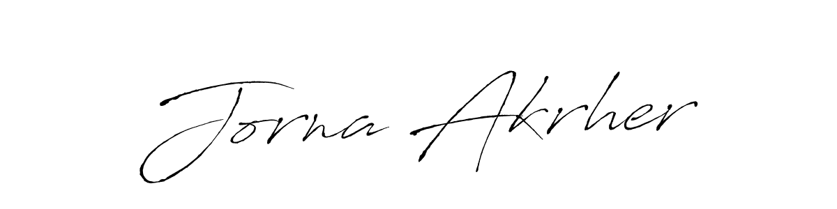 How to make Jorna Akrher name signature. Use Antro_Vectra style for creating short signs online. This is the latest handwritten sign. Jorna Akrher signature style 6 images and pictures png