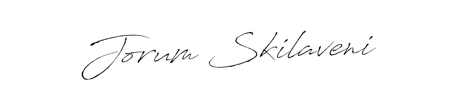 How to make Jorum Skilaveni name signature. Use Antro_Vectra style for creating short signs online. This is the latest handwritten sign. Jorum Skilaveni signature style 6 images and pictures png