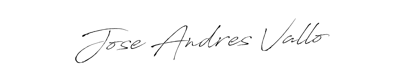 How to make Jose Andres Vallo name signature. Use Antro_Vectra style for creating short signs online. This is the latest handwritten sign. Jose Andres Vallo signature style 6 images and pictures png