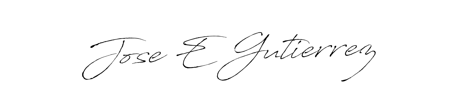 How to make Jose E Gutierrez name signature. Use Antro_Vectra style for creating short signs online. This is the latest handwritten sign. Jose E Gutierrez signature style 6 images and pictures png