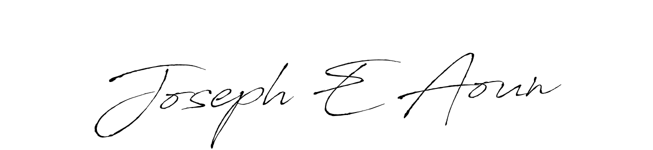 Joseph E Aoun stylish signature style. Best Handwritten Sign (Antro_Vectra) for my name. Handwritten Signature Collection Ideas for my name Joseph E Aoun. Joseph E Aoun signature style 6 images and pictures png