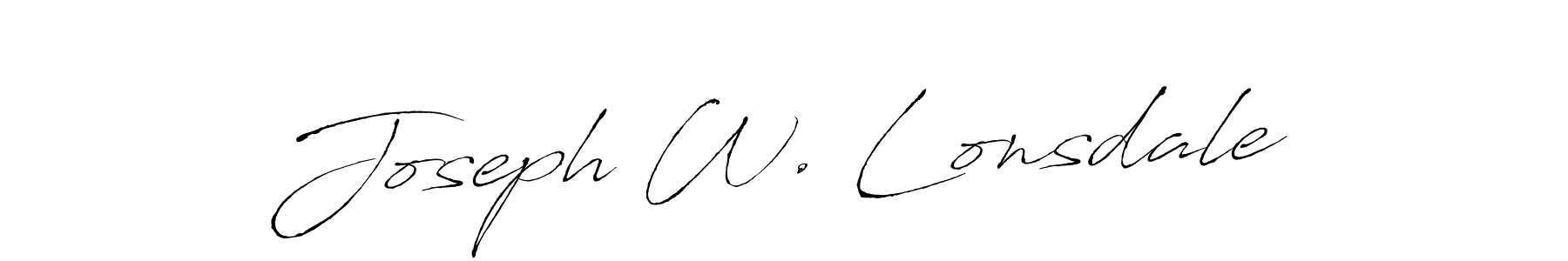 Joseph W. Lonsdale stylish signature style. Best Handwritten Sign (Antro_Vectra) for my name. Handwritten Signature Collection Ideas for my name Joseph W. Lonsdale. Joseph W. Lonsdale signature style 6 images and pictures png