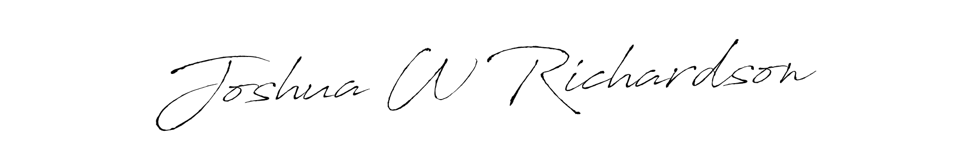 How to make Joshua W Richardson name signature. Use Antro_Vectra style for creating short signs online. This is the latest handwritten sign. Joshua W Richardson signature style 6 images and pictures png