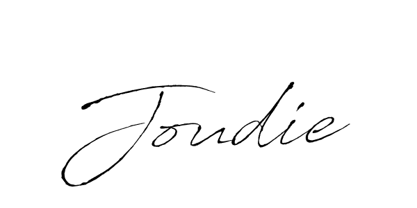 Use a signature maker to create a handwritten signature online. With this signature software, you can design (Antro_Vectra) your own signature for name Joudie. Joudie signature style 6 images and pictures png