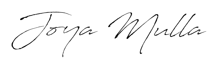 A stylish, flowing autograph style designed for name Joya Mulla using Antro_Vectra typography. Perfect for digital creative projects. Joya Mulla signature style 6 images and pictures png