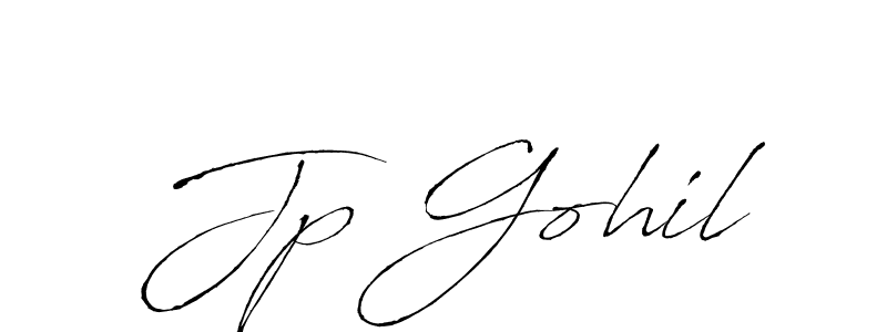 Make a beautiful signature design for name Jp Gohil. With this signature (Antro_Vectra) style, you can create a handwritten signature for free. Jp Gohil signature style 6 images and pictures png