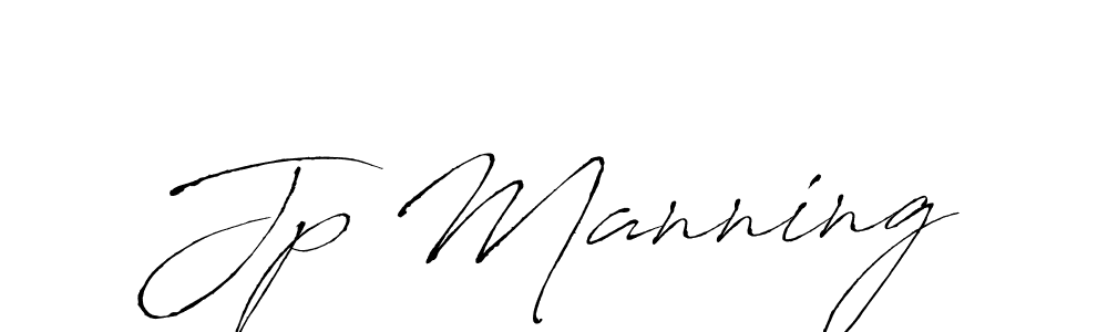 Jp Manning stylish signature style. Best Handwritten Sign (Antro_Vectra) for my name. Handwritten Signature Collection Ideas for my name Jp Manning. Jp Manning signature style 6 images and pictures png