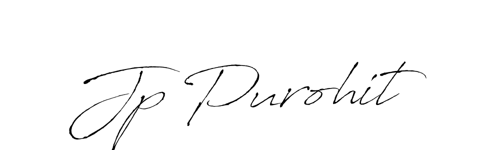 Jp Purohit stylish signature style. Best Handwritten Sign (Antro_Vectra) for my name. Handwritten Signature Collection Ideas for my name Jp Purohit. Jp Purohit signature style 6 images and pictures png