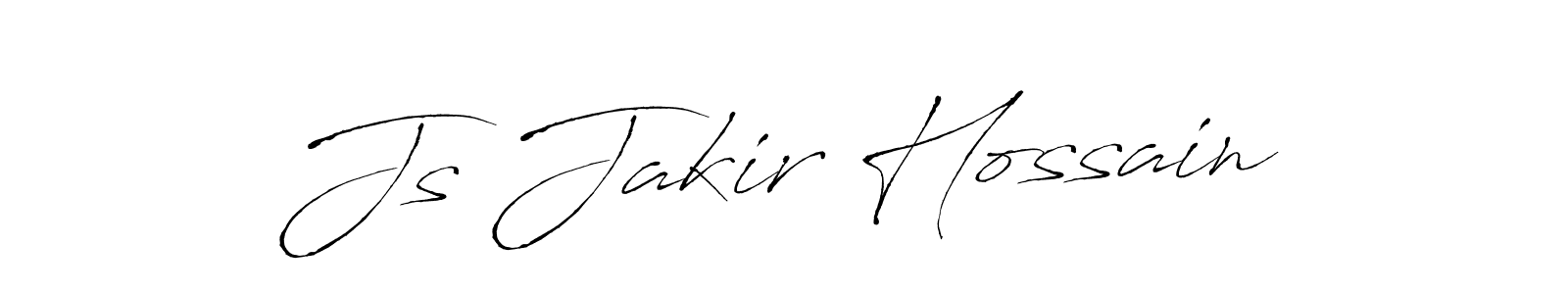 How to make Js Jakir Hossain name signature. Use Antro_Vectra style for creating short signs online. This is the latest handwritten sign. Js Jakir Hossain signature style 6 images and pictures png