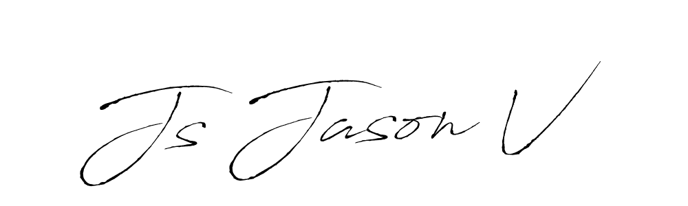 How to make Js Jason V name signature. Use Antro_Vectra style for creating short signs online. This is the latest handwritten sign. Js Jason V signature style 6 images and pictures png