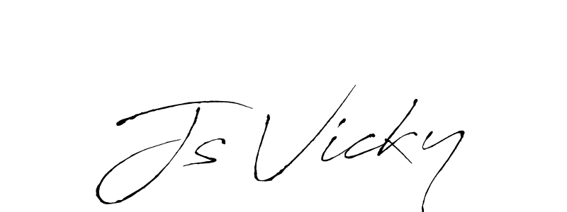 How to make Js Vicky signature? Antro_Vectra is a professional autograph style. Create handwritten signature for Js Vicky name. Js Vicky signature style 6 images and pictures png