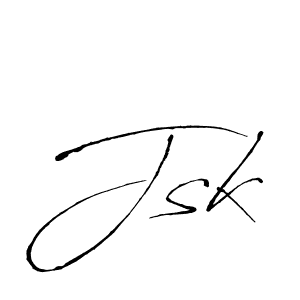 How to make Jsk signature? Antro_Vectra is a professional autograph style. Create handwritten signature for Jsk name. Jsk signature style 6 images and pictures png