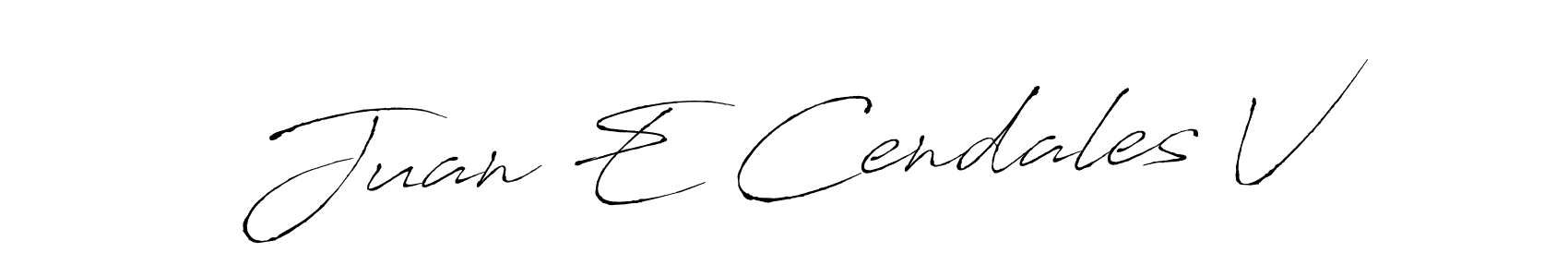 Juan E Cendales V stylish signature style. Best Handwritten Sign (Antro_Vectra) for my name. Handwritten Signature Collection Ideas for my name Juan E Cendales V. Juan E Cendales V signature style 6 images and pictures png