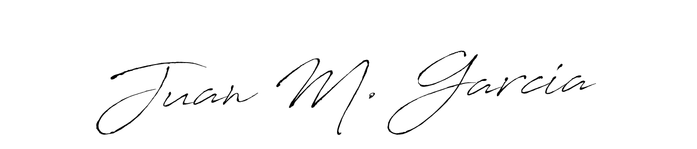 How to make Juan M. Garcia name signature. Use Antro_Vectra style for creating short signs online. This is the latest handwritten sign. Juan M. Garcia signature style 6 images and pictures png