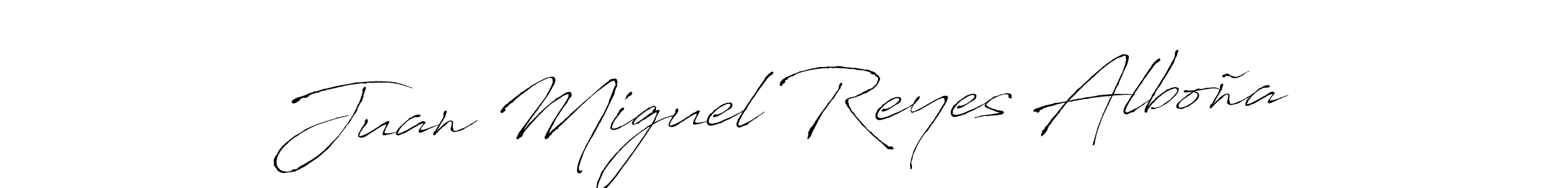 Design your own signature with our free online signature maker. With this signature software, you can create a handwritten (Antro_Vectra) signature for name Juan Miguel Reyes Alboña. Juan Miguel Reyes Alboña signature style 6 images and pictures png