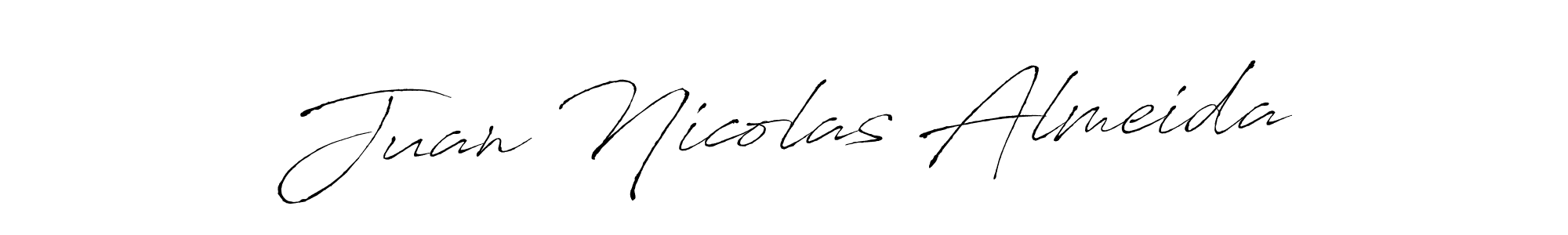 Use a signature maker to create a handwritten signature online. With this signature software, you can design (Antro_Vectra) your own signature for name Juan Nicolas Almeida. Juan Nicolas Almeida signature style 6 images and pictures png