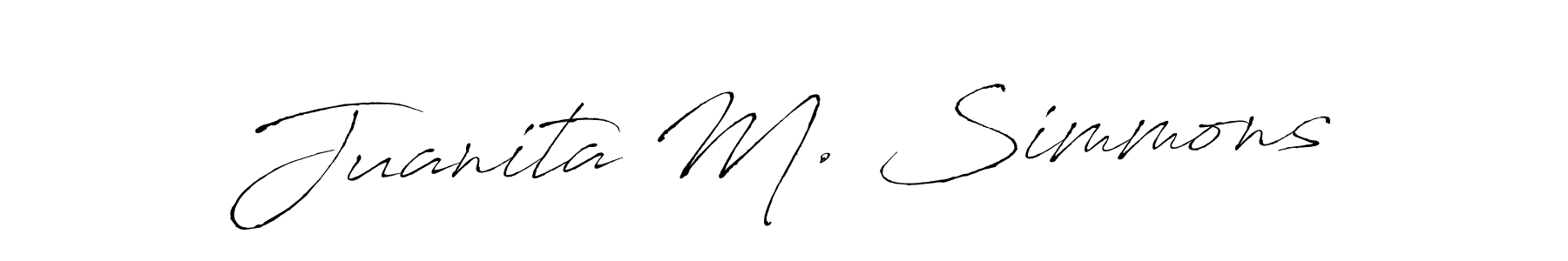 How to make Juanita M. Simmons name signature. Use Antro_Vectra style for creating short signs online. This is the latest handwritten sign. Juanita M. Simmons signature style 6 images and pictures png