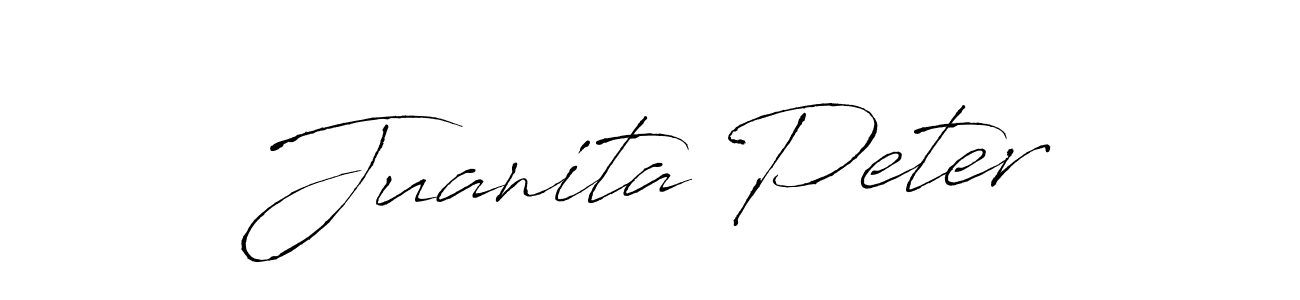 Create a beautiful signature design for name Juanita Peter. With this signature (Antro_Vectra) fonts, you can make a handwritten signature for free. Juanita Peter signature style 6 images and pictures png