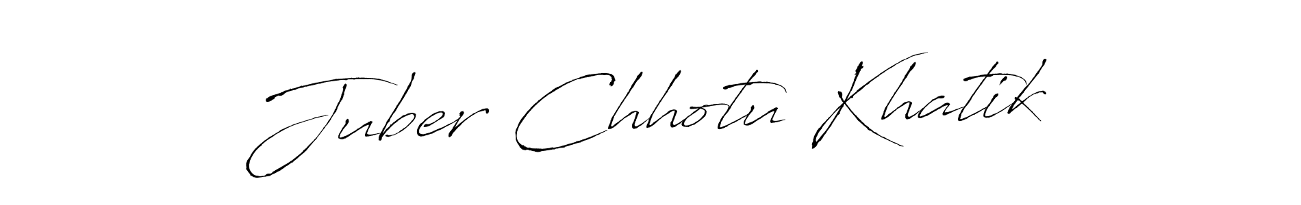 Antro_Vectra is a professional signature style that is perfect for those who want to add a touch of class to their signature. It is also a great choice for those who want to make their signature more unique. Get Juber Chhotu Khatik name to fancy signature for free. Juber Chhotu Khatik signature style 6 images and pictures png