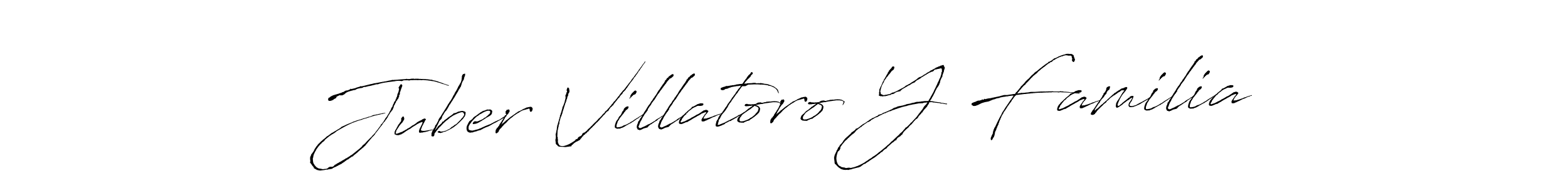 How to make Juber Villatoro Y Familia name signature. Use Antro_Vectra style for creating short signs online. This is the latest handwritten sign. Juber Villatoro Y Familia signature style 6 images and pictures png