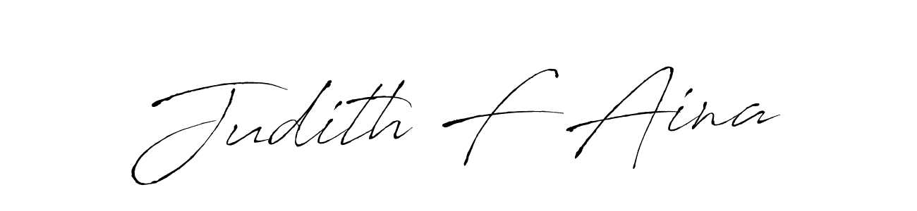 How to make Judith F Aina name signature. Use Antro_Vectra style for creating short signs online. This is the latest handwritten sign. Judith F Aina signature style 6 images and pictures png