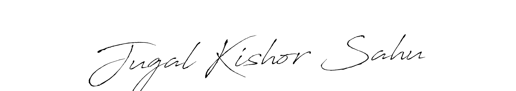 How to make Jugal Kishor Sahu name signature. Use Antro_Vectra style for creating short signs online. This is the latest handwritten sign. Jugal Kishor Sahu signature style 6 images and pictures png
