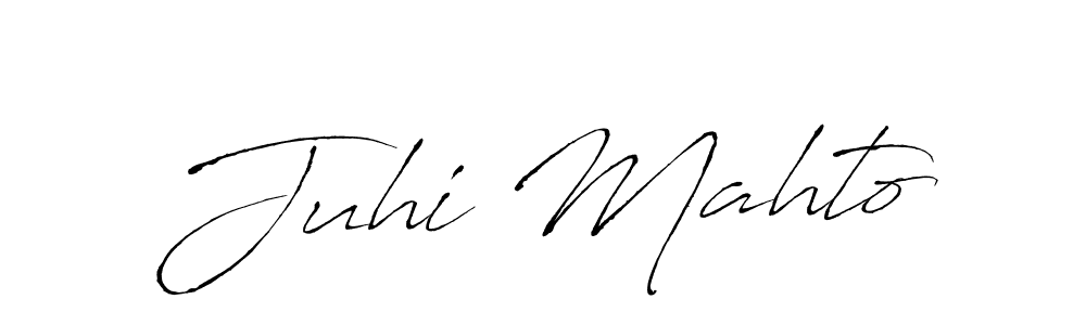 How to make Juhi Mahto name signature. Use Antro_Vectra style for creating short signs online. This is the latest handwritten sign. Juhi Mahto signature style 6 images and pictures png