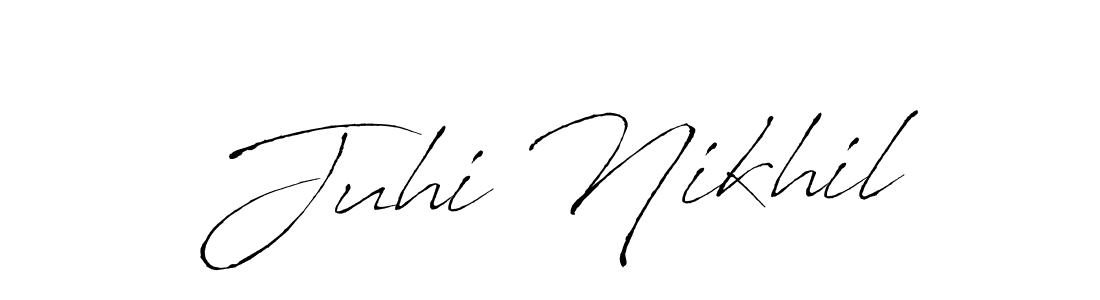 Make a beautiful signature design for name Juhi Nikhil. With this signature (Antro_Vectra) style, you can create a handwritten signature for free. Juhi Nikhil signature style 6 images and pictures png
