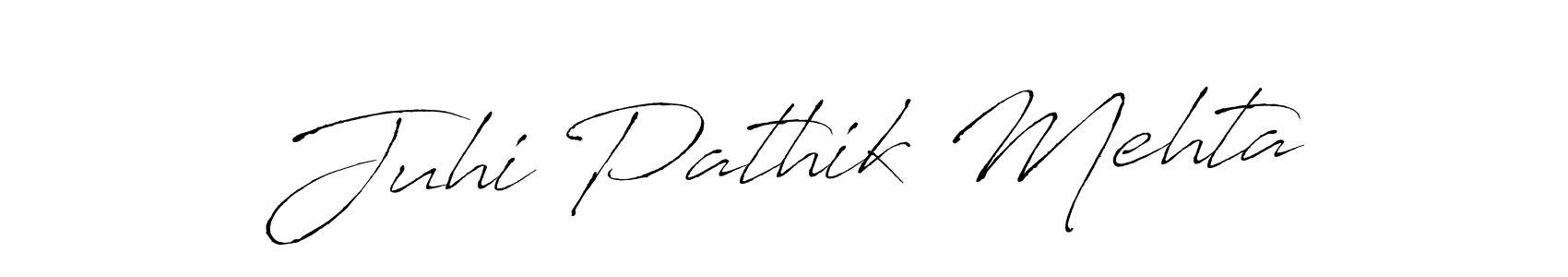 Juhi Pathik Mehta stylish signature style. Best Handwritten Sign (Antro_Vectra) for my name. Handwritten Signature Collection Ideas for my name Juhi Pathik Mehta. Juhi Pathik Mehta signature style 6 images and pictures png
