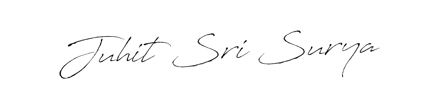The best way (Antro_Vectra) to make a short signature is to pick only two or three words in your name. The name Juhit Sri Surya include a total of six letters. For converting this name. Juhit Sri Surya signature style 6 images and pictures png