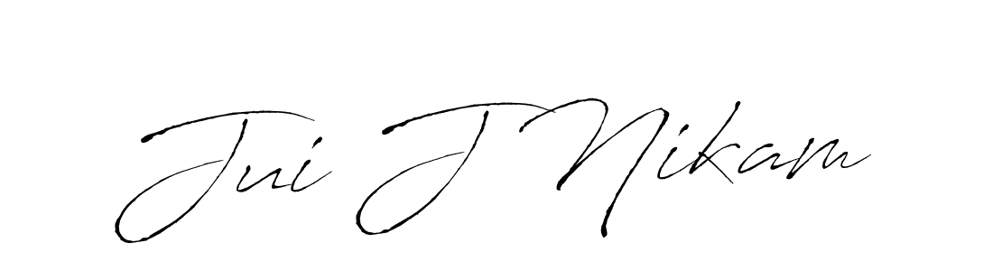 if you are searching for the best signature style for your name Jui J Nikam. so please give up your signature search. here we have designed multiple signature styles  using Antro_Vectra. Jui J Nikam signature style 6 images and pictures png