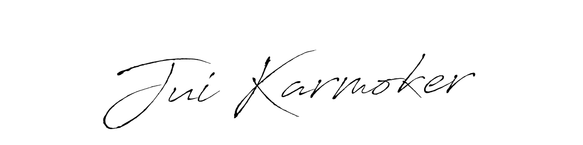 Make a short Jui Karmoker signature style. Manage your documents anywhere anytime using Antro_Vectra. Create and add eSignatures, submit forms, share and send files easily. Jui Karmoker signature style 6 images and pictures png